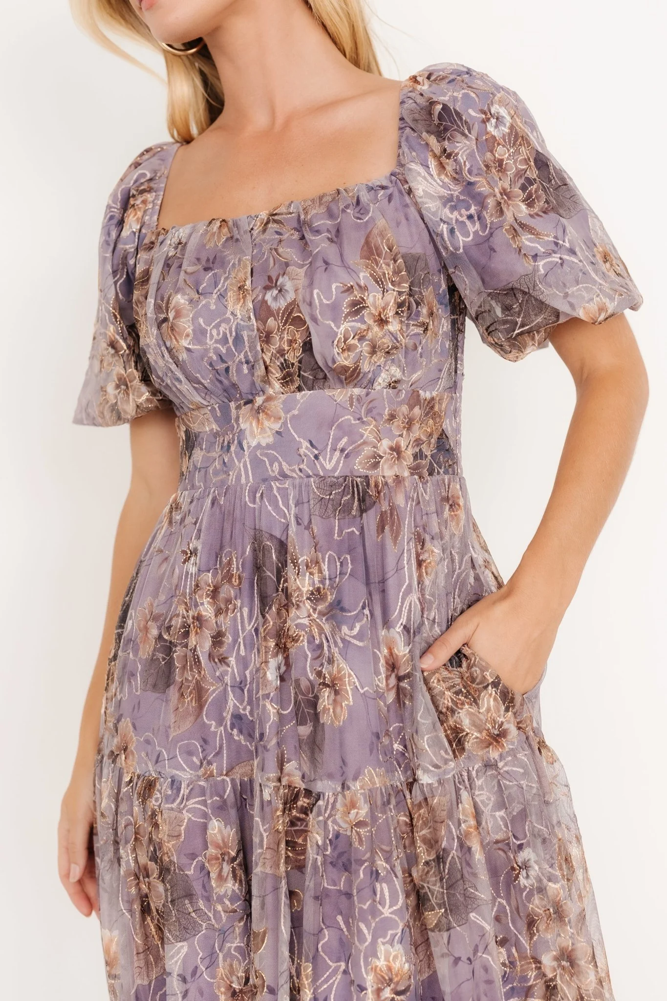 Annabeth Midi Dress | Lavender Floral - Meetpaco
