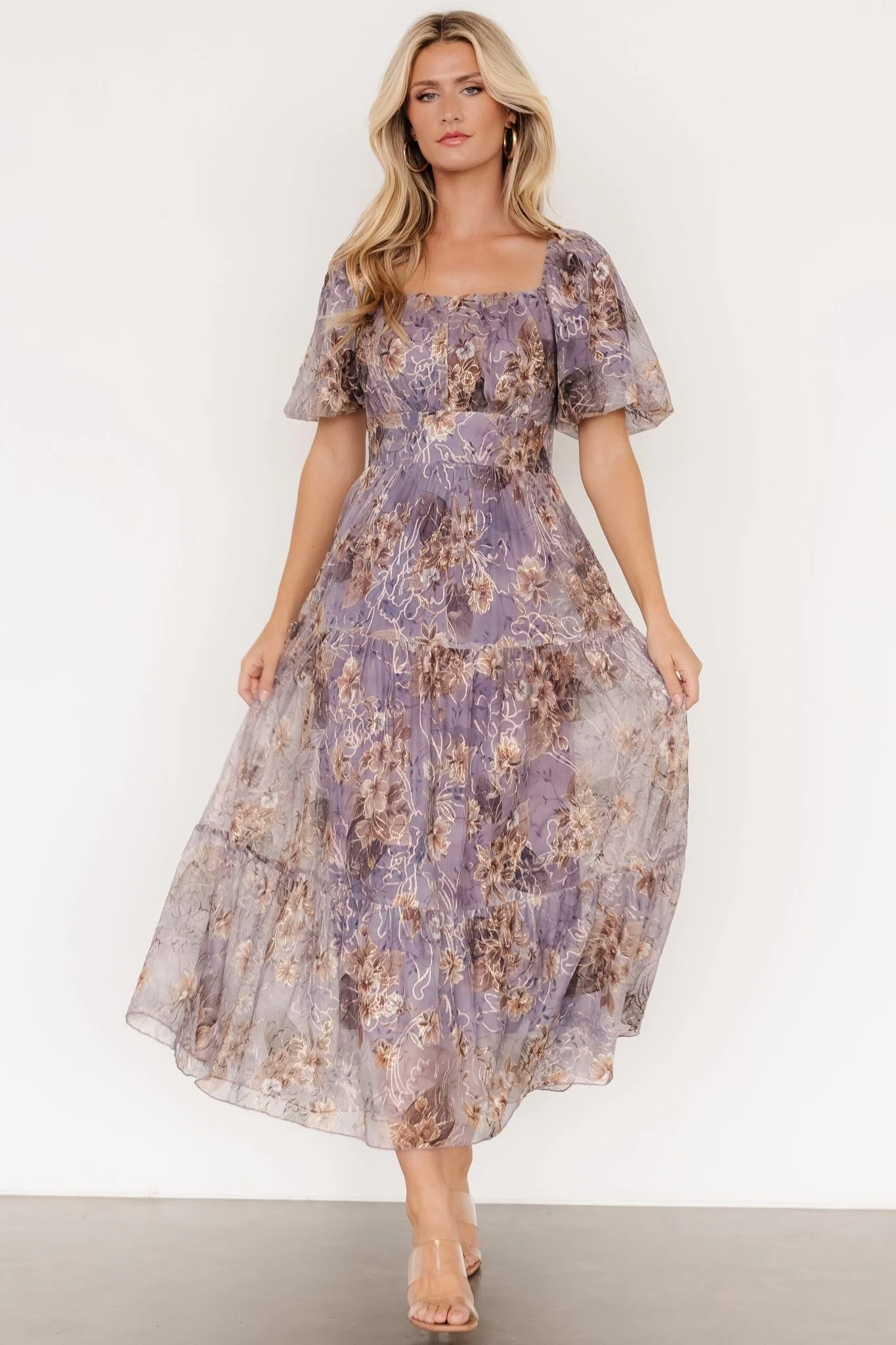 Annabeth Midi Dress | Lavender Floral - Meetpaco