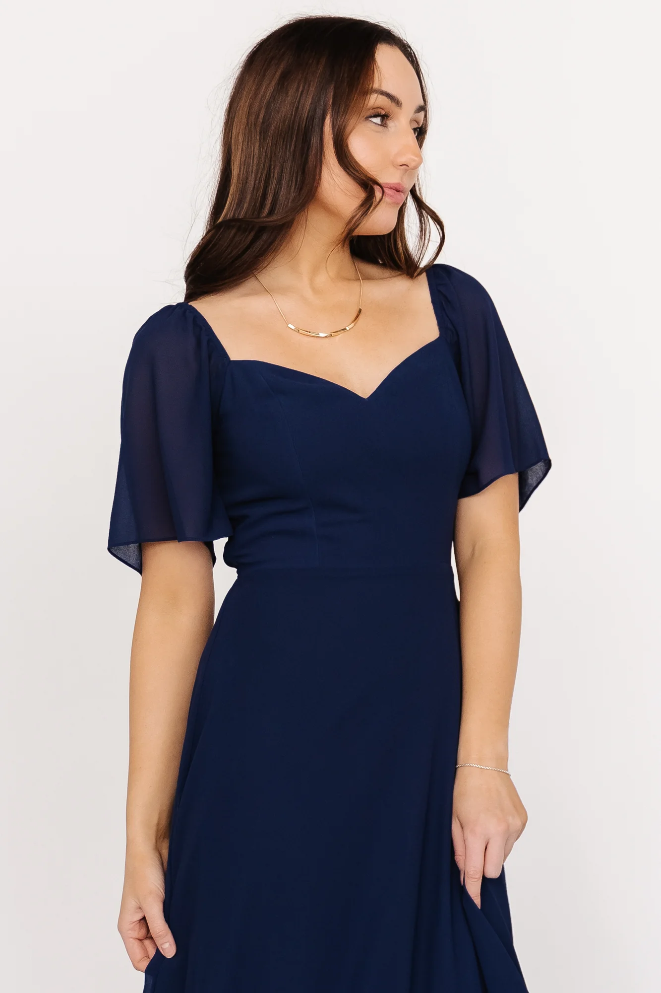 Fabric Swatch - Sierra Chiffon | Navy - Meetpaco