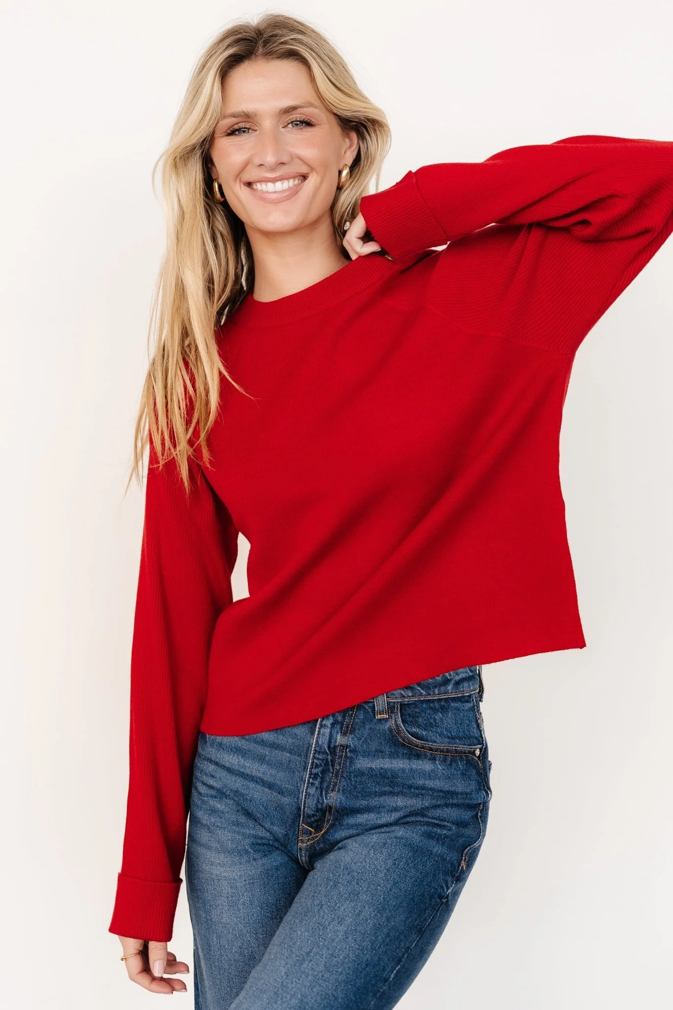 Helena Knit Sweater | Red - Meetpaco