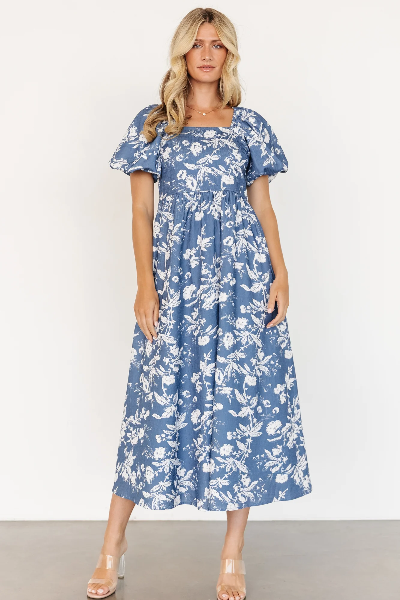 Graceland Maxi Dress | Slate + White Floral - Meetpaco