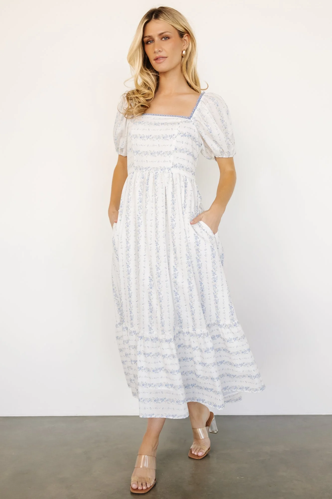 Martine Puff Sleeve Dress | Ivory Multi Floral - Meetpaco