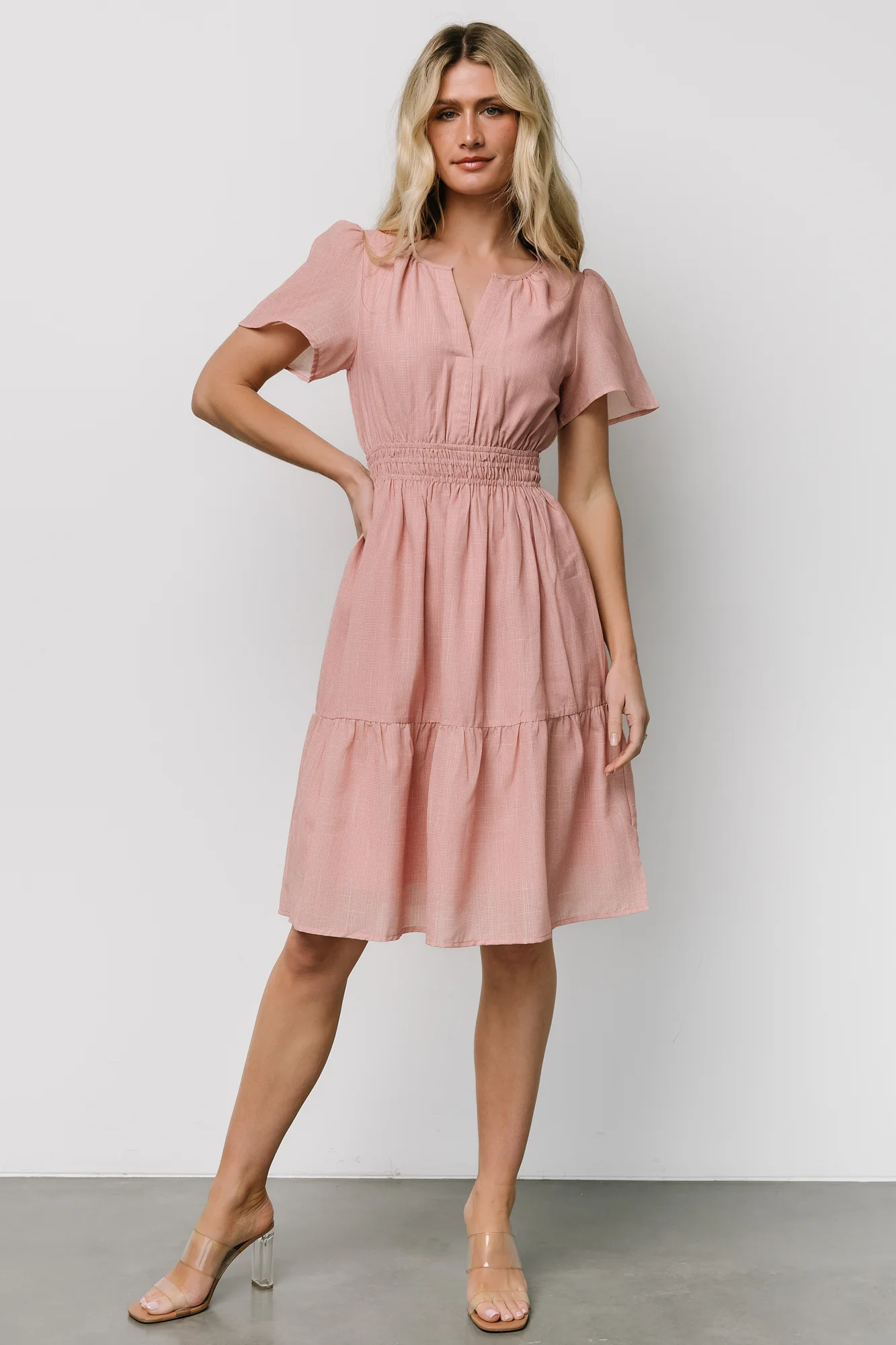 Dita Short Dress | Blush - Meetpaco