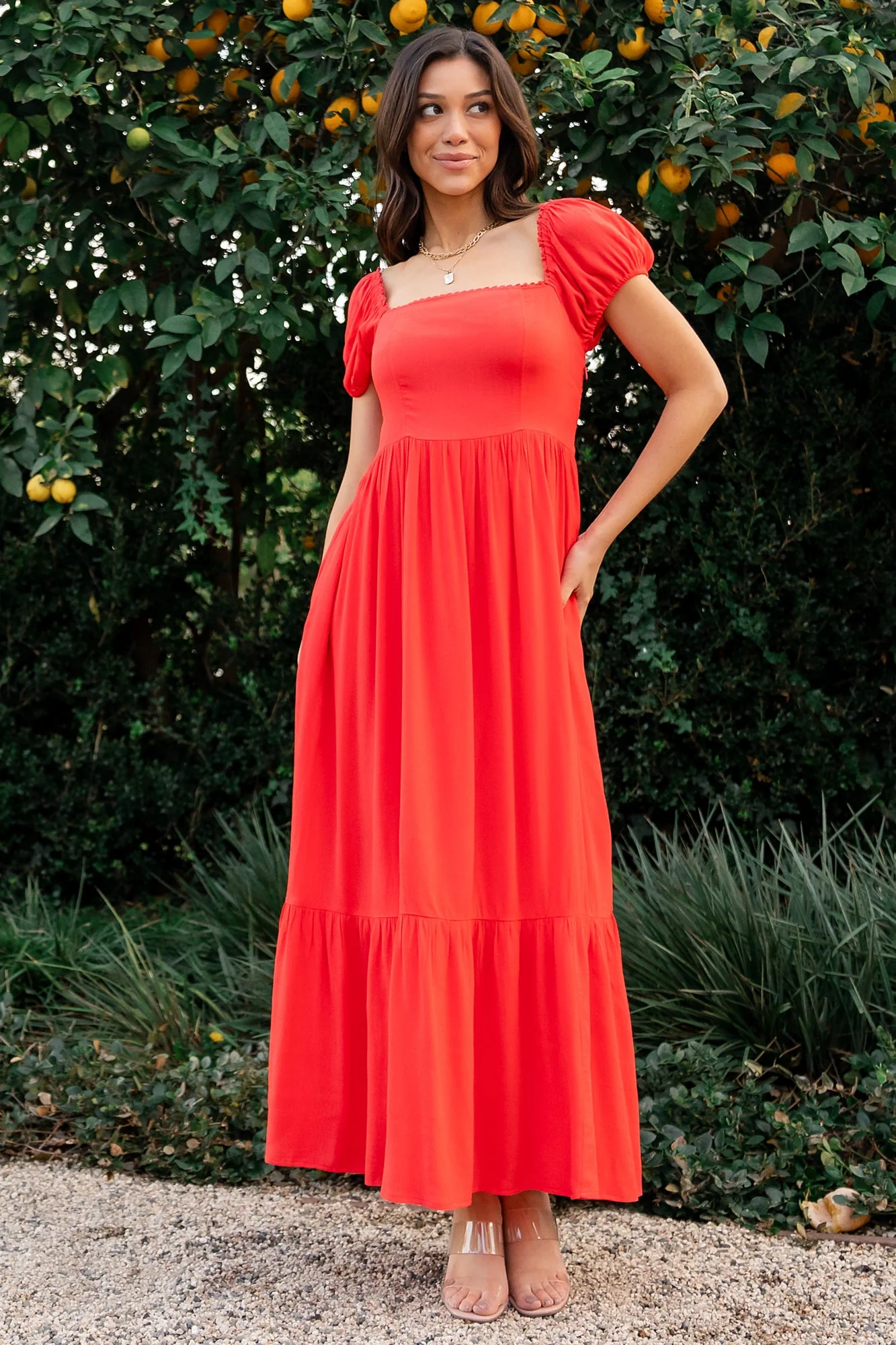 Ilona Maxi Dress | Cherry Red - Meetpaco
