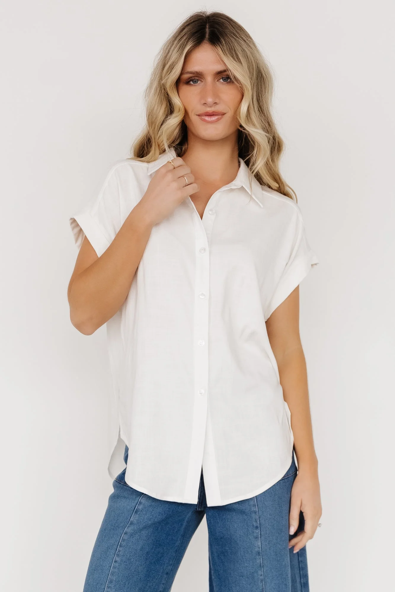 Clarke Button Up Top | Off White - Meetpaco