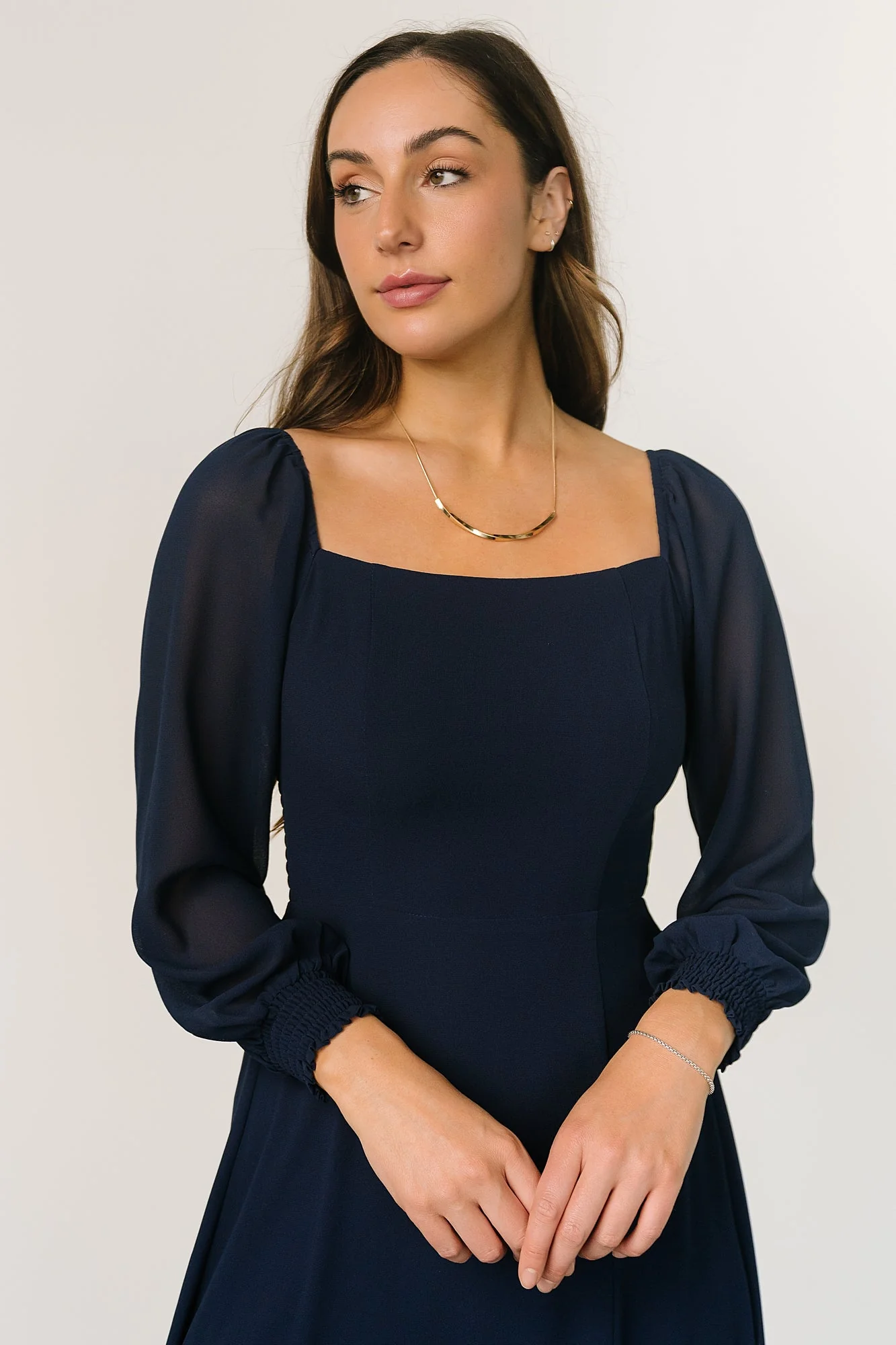 Fabric Swatch - Giselle Chiffon | Navy - Meetpaco