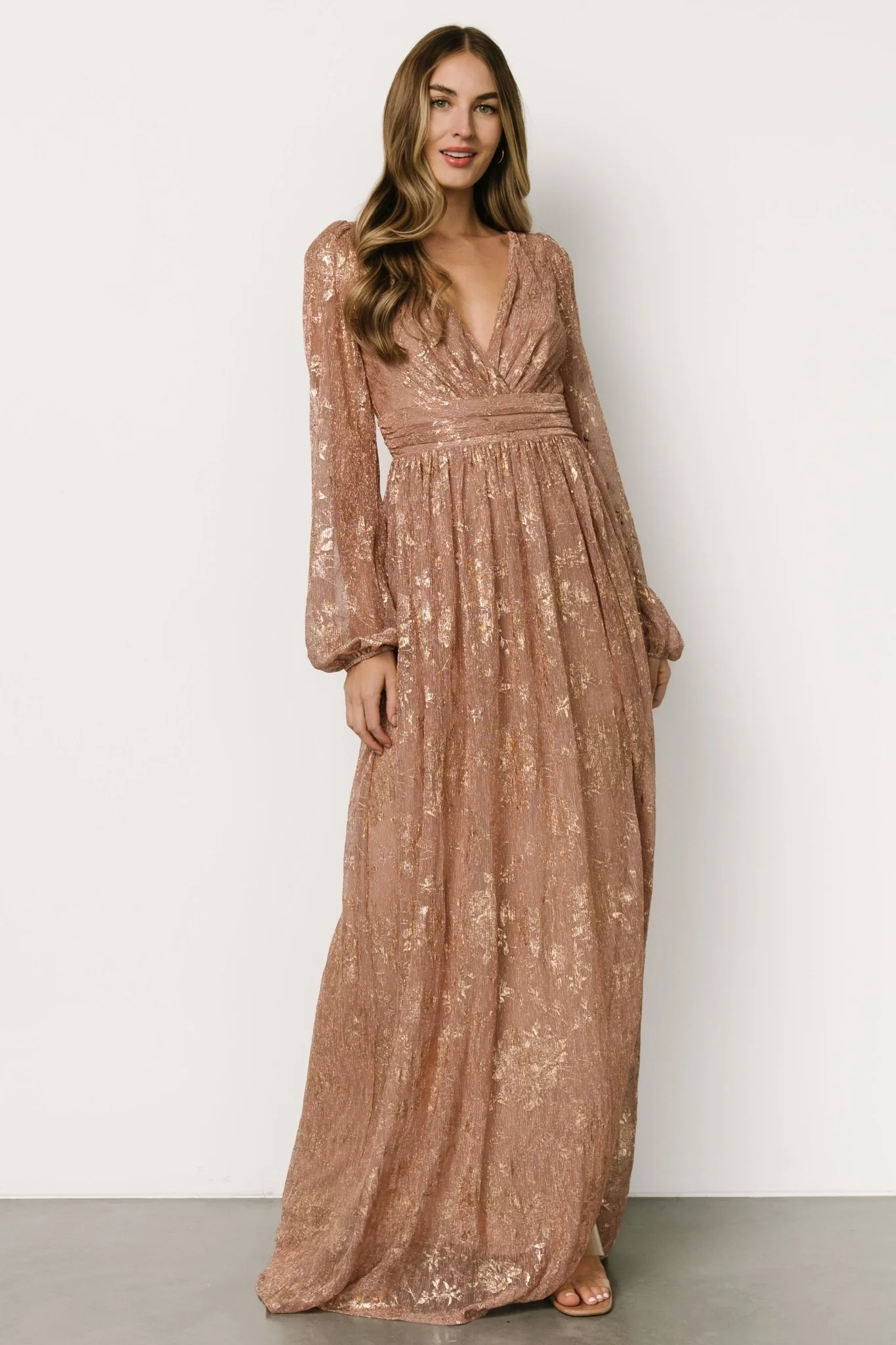 Charlene Maxi Dress | Rose Gold - Meetpaco