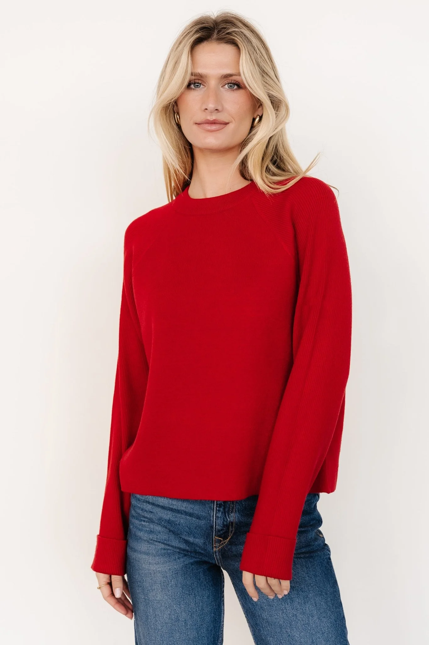 Helena Knit Sweater | Red - Meetpaco