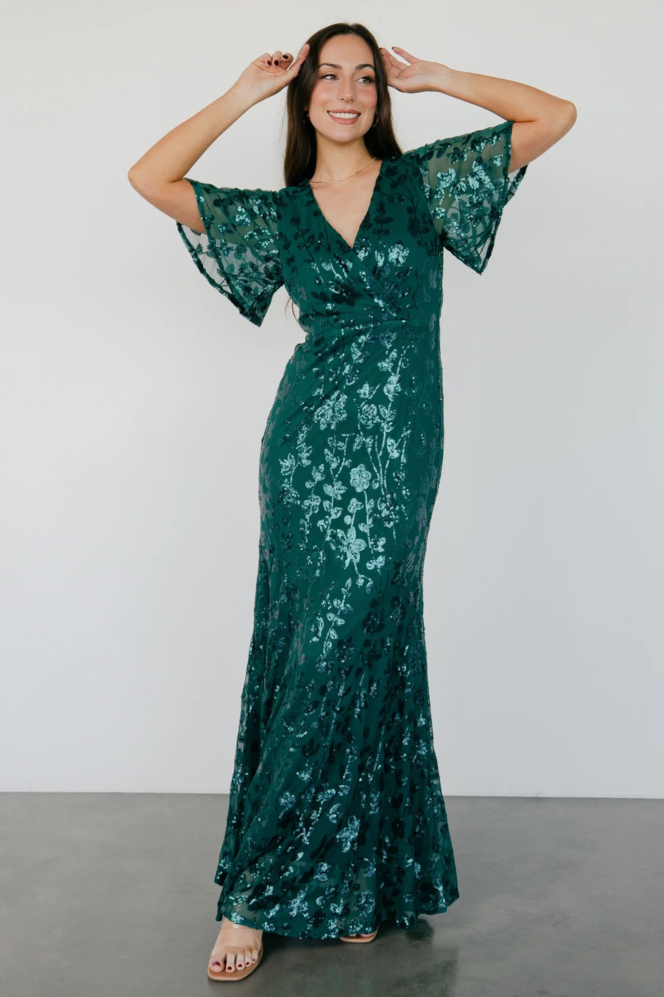 Esme Sequin Dress | Emerald - Meetpaco