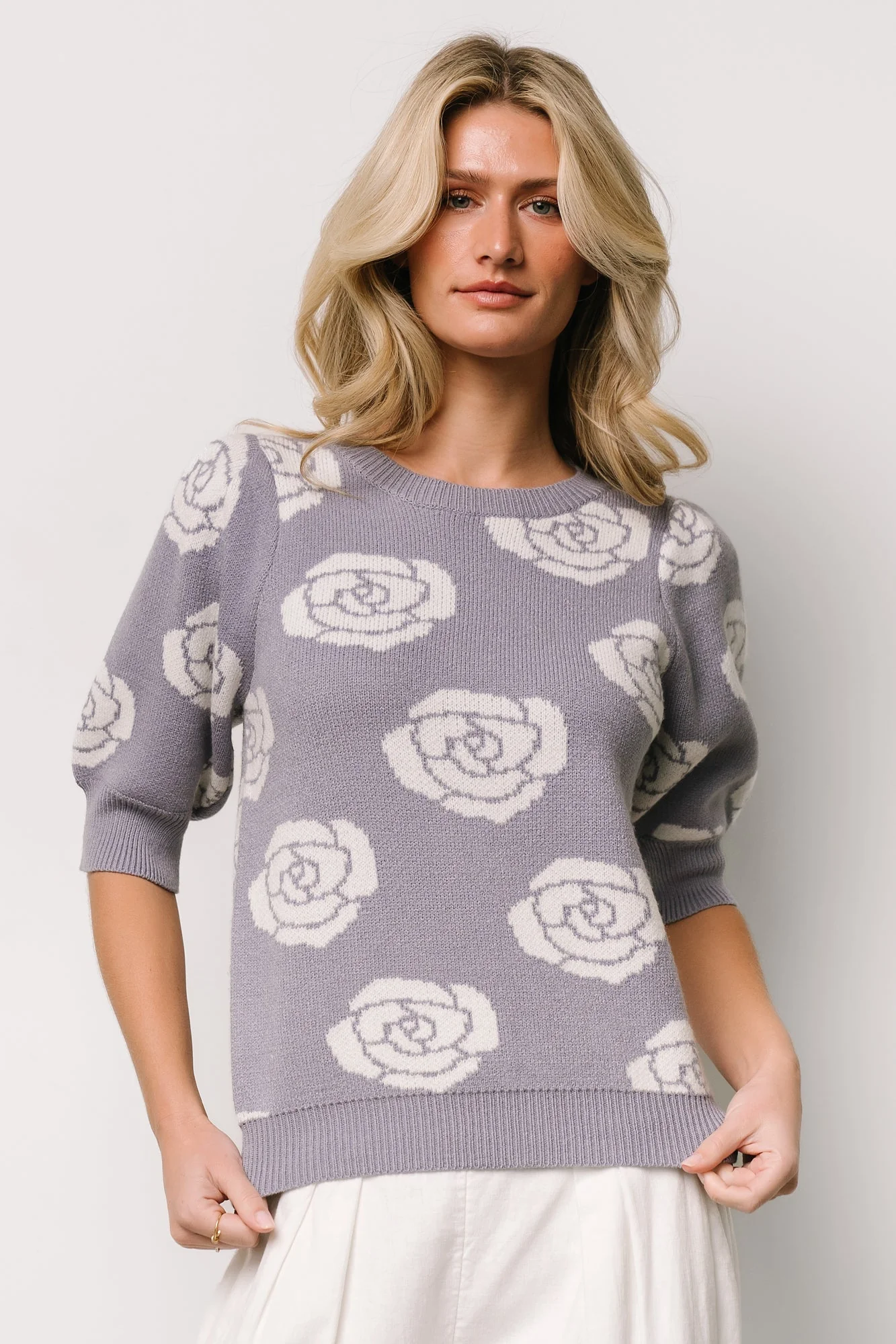 Belle Sweater Top | Dusty Lavender - Meetpaco