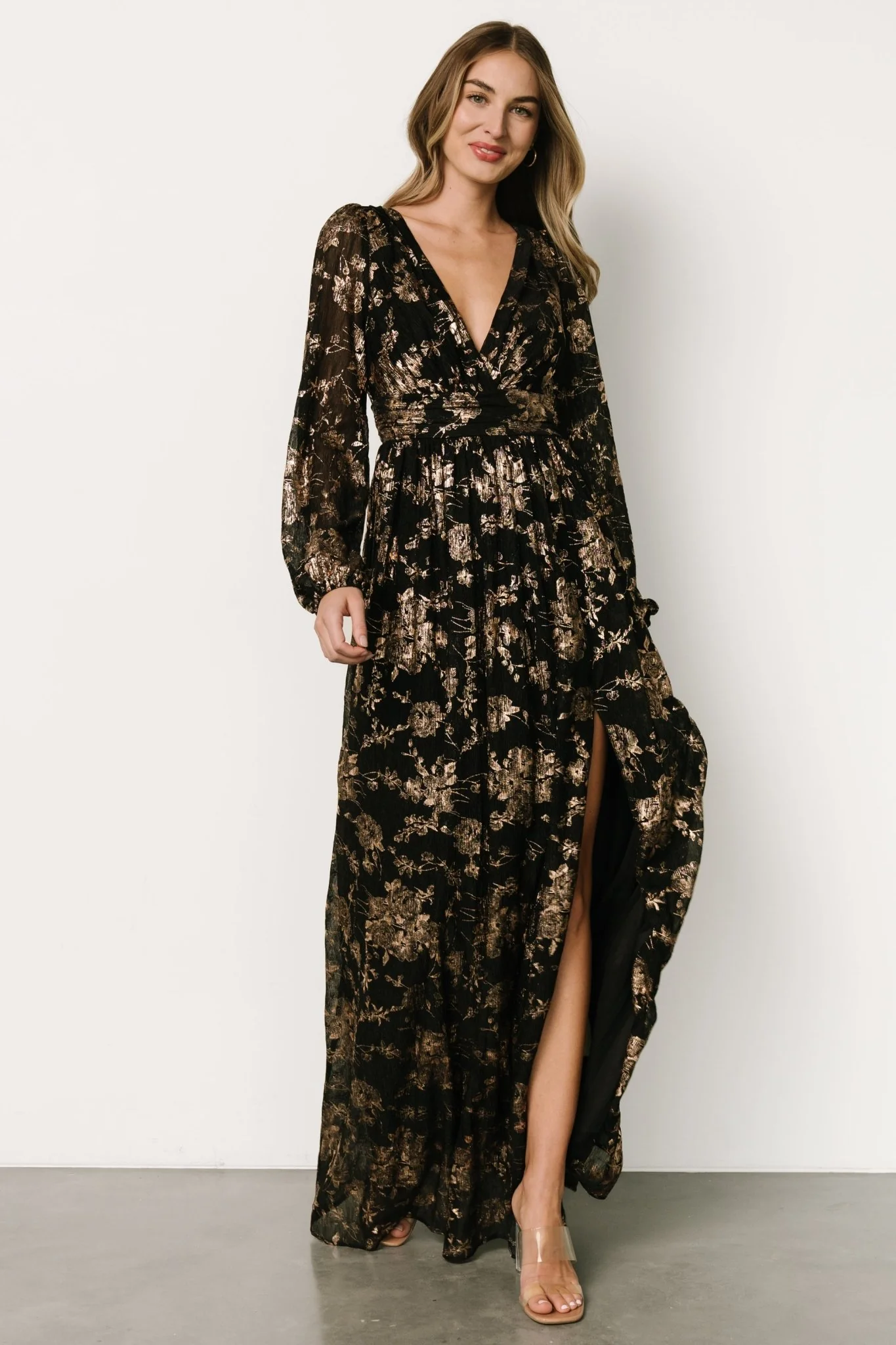 Charlene Maxi Dress | Black + Gold - Meetpaco