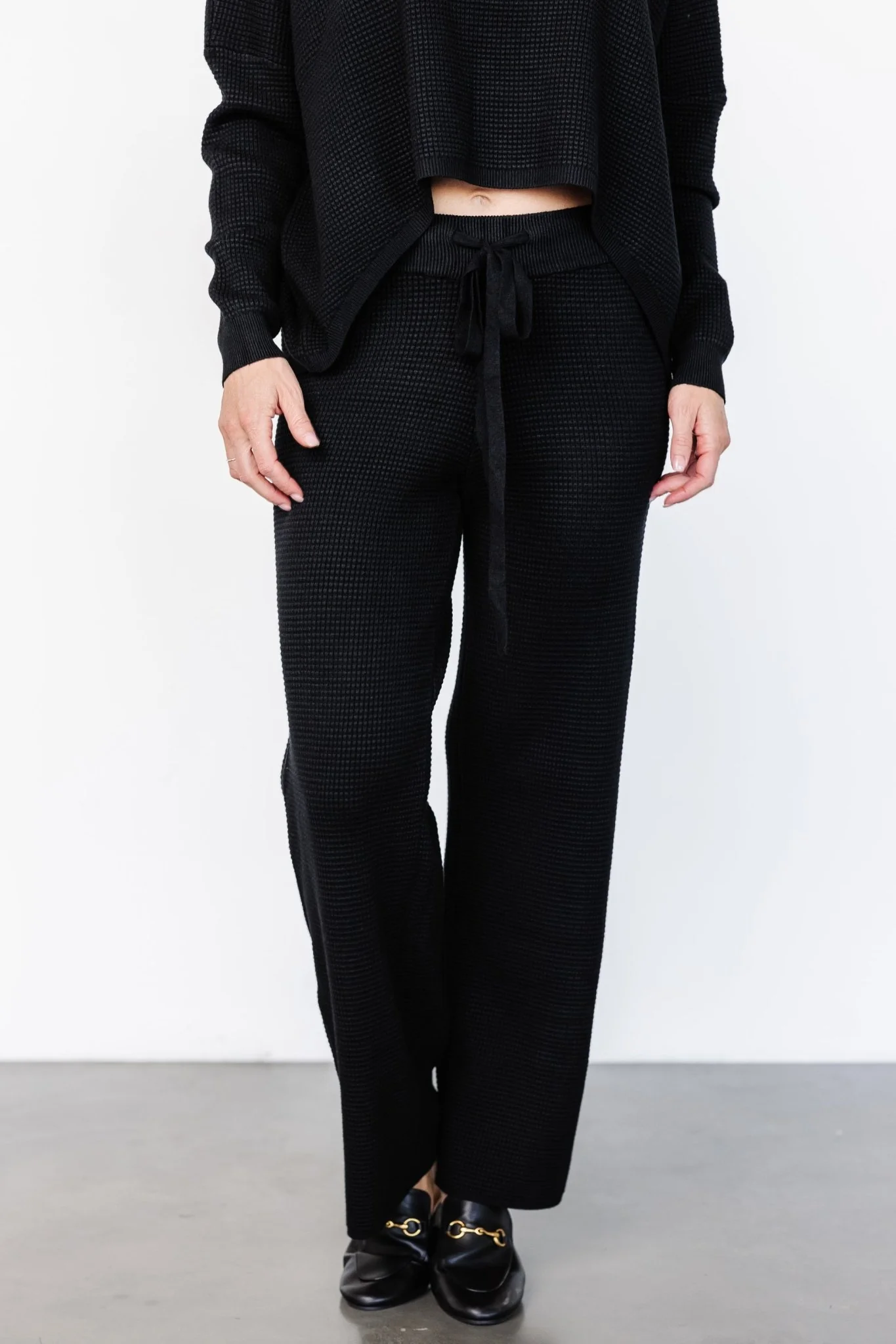 Owen Waffle Pants | Black - Meetpaco