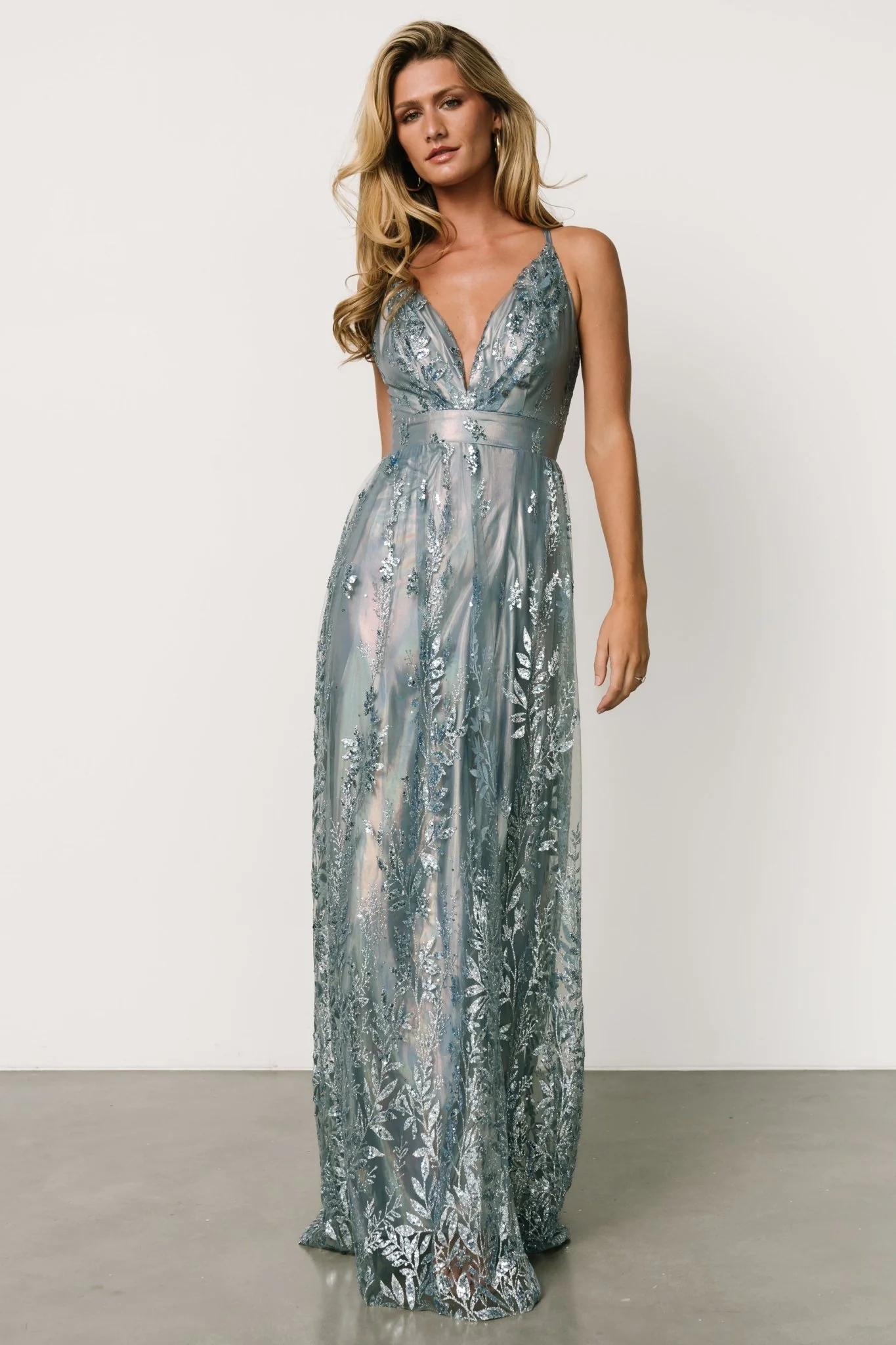 Eirena Sparkle Gown | Light Blue - Meetpaco