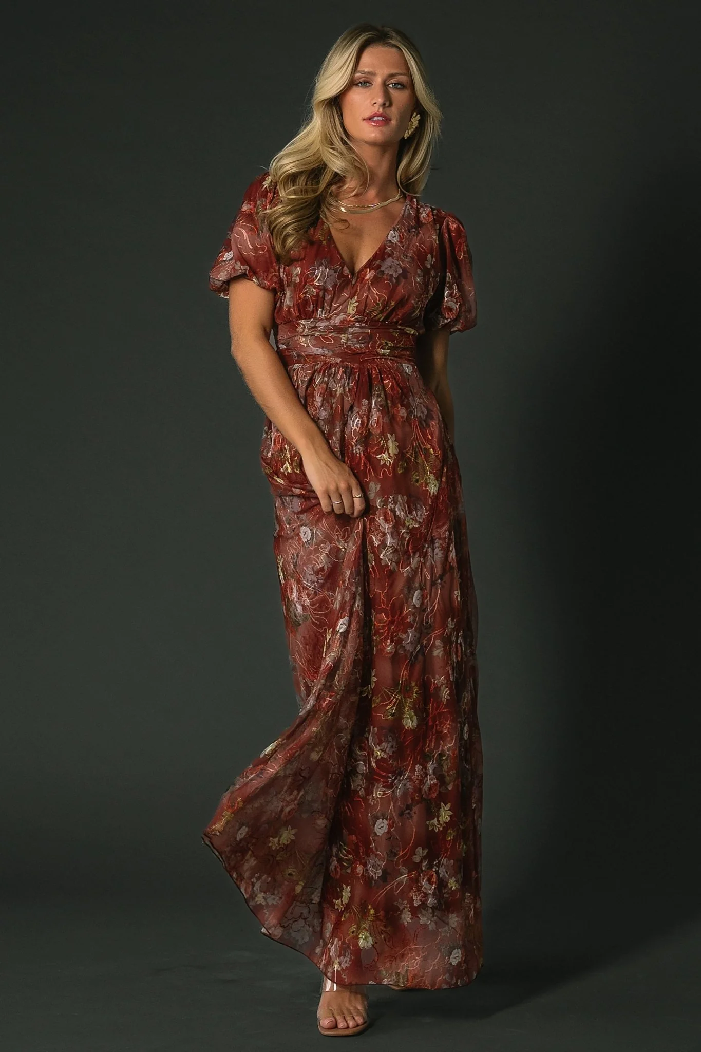 Ardley Maxi Dress | Rust Multi Floral - Meetpaco
