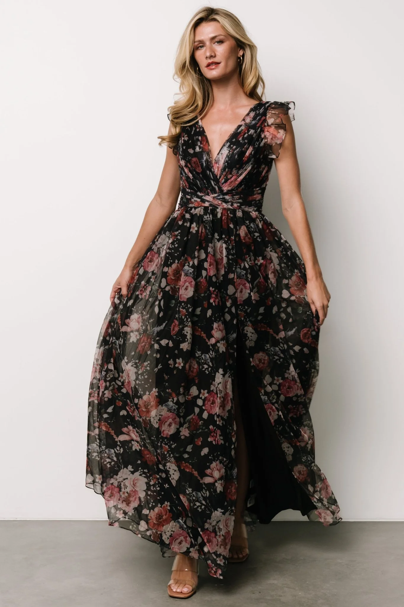 Dimitra Maxi Dress | Black Floral - Meetpaco