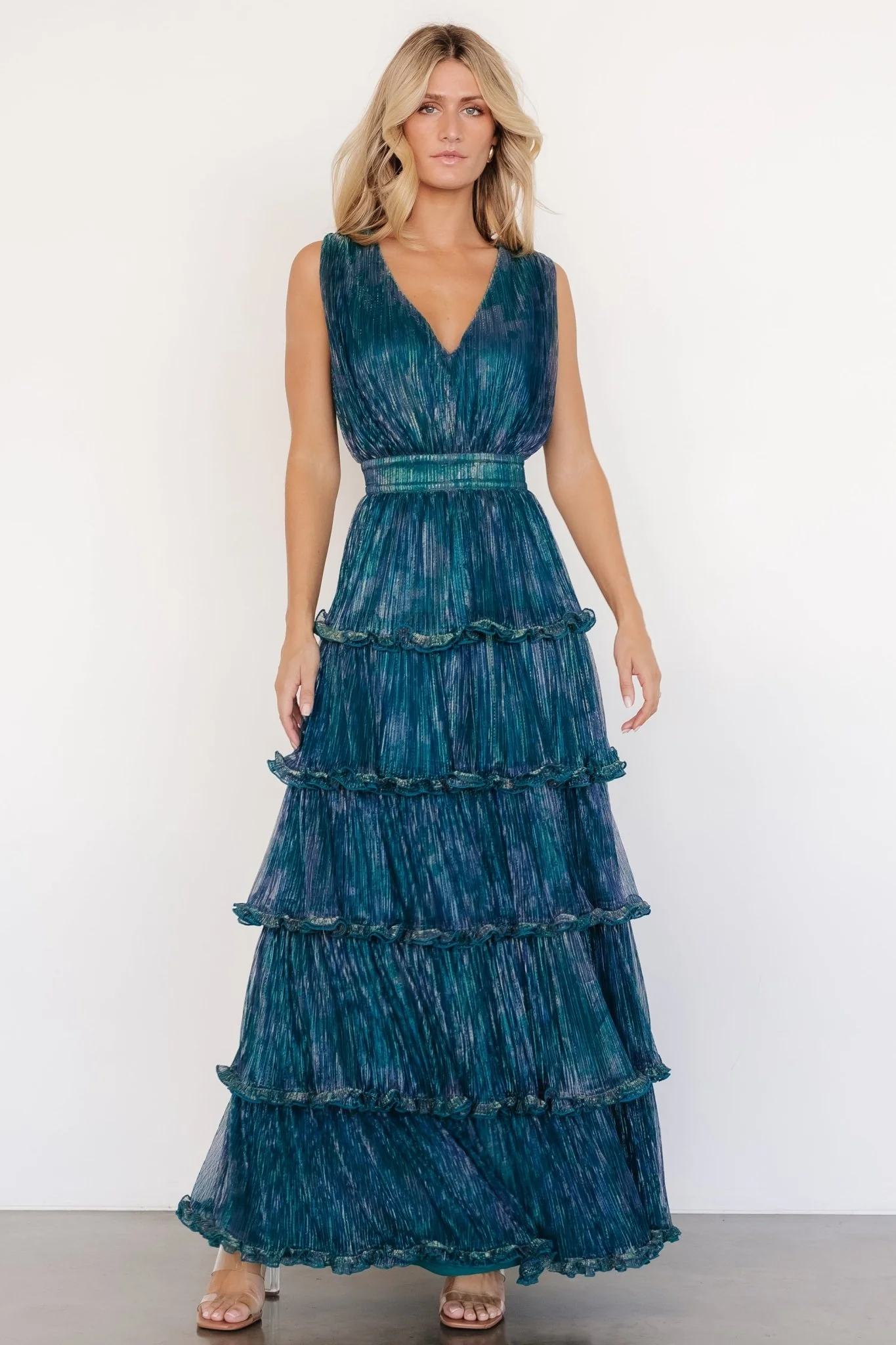 Quentin Shimmer Dress | Teal + Purple - Meetpaco