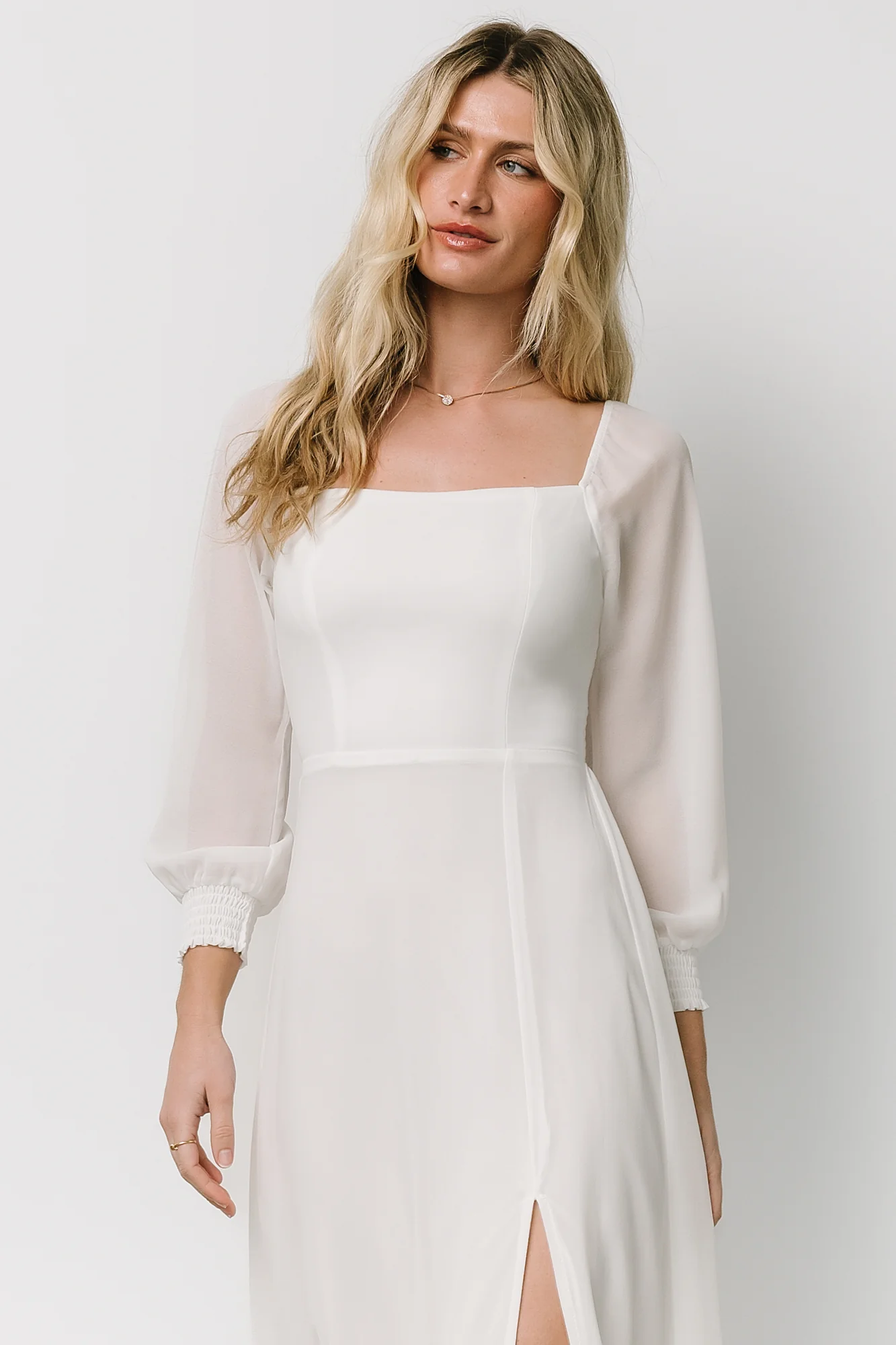 Fabric Swatch - Giselle Chiffon | White - Meetpaco