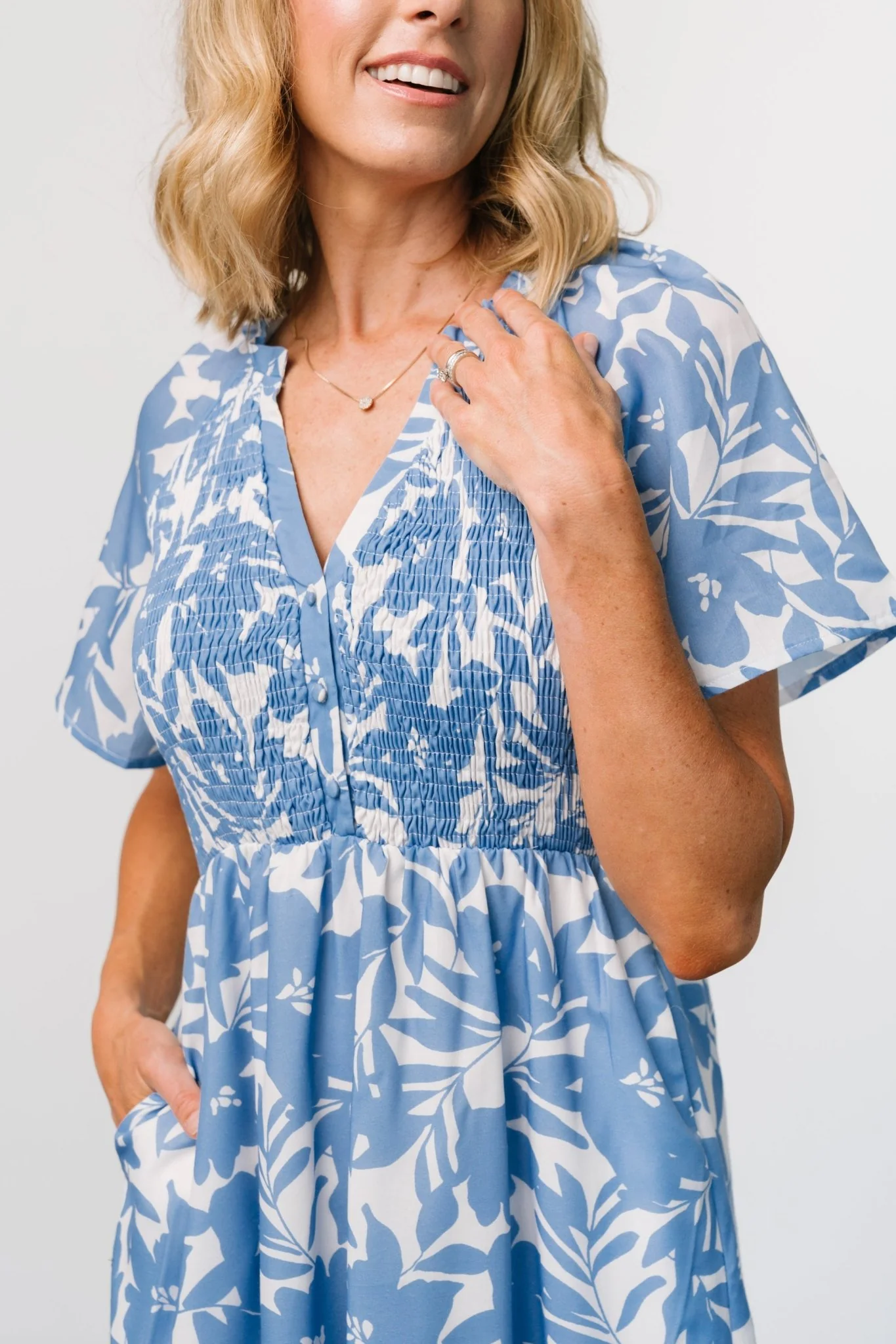 Annise Midi Dress | Blue Floral - Meetpaco
