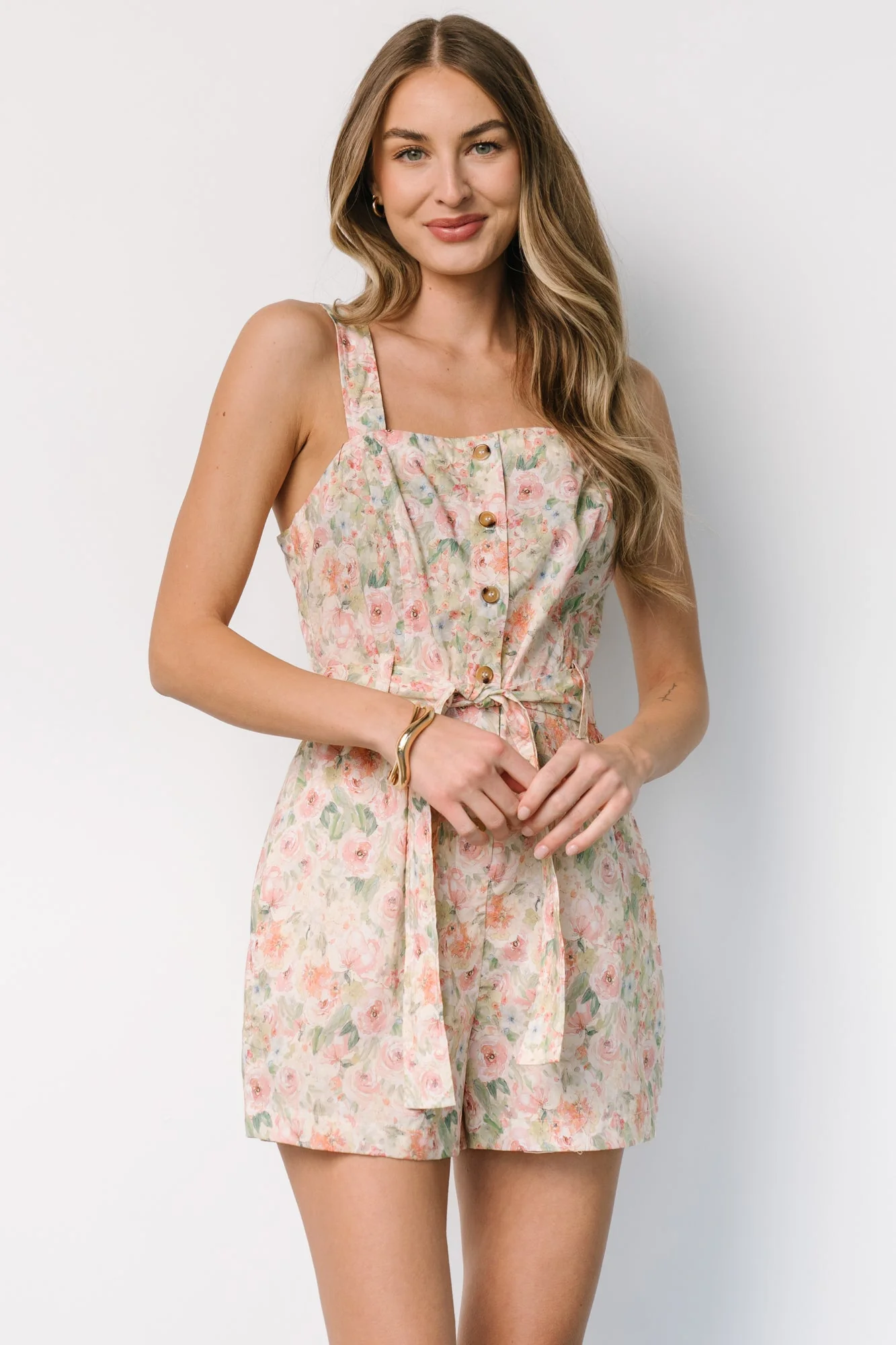 Jamie Romper | Green + Pink Floral - Meetpaco