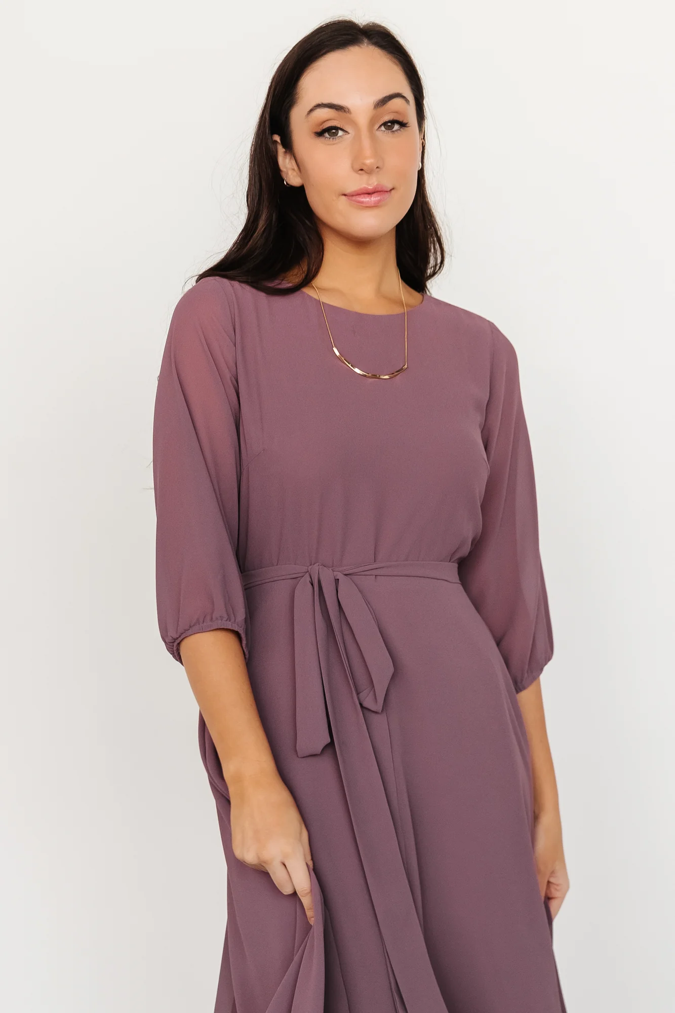 Fabric Swatch - Rebecca Chiffon | Vintage Plum - Meetpaco