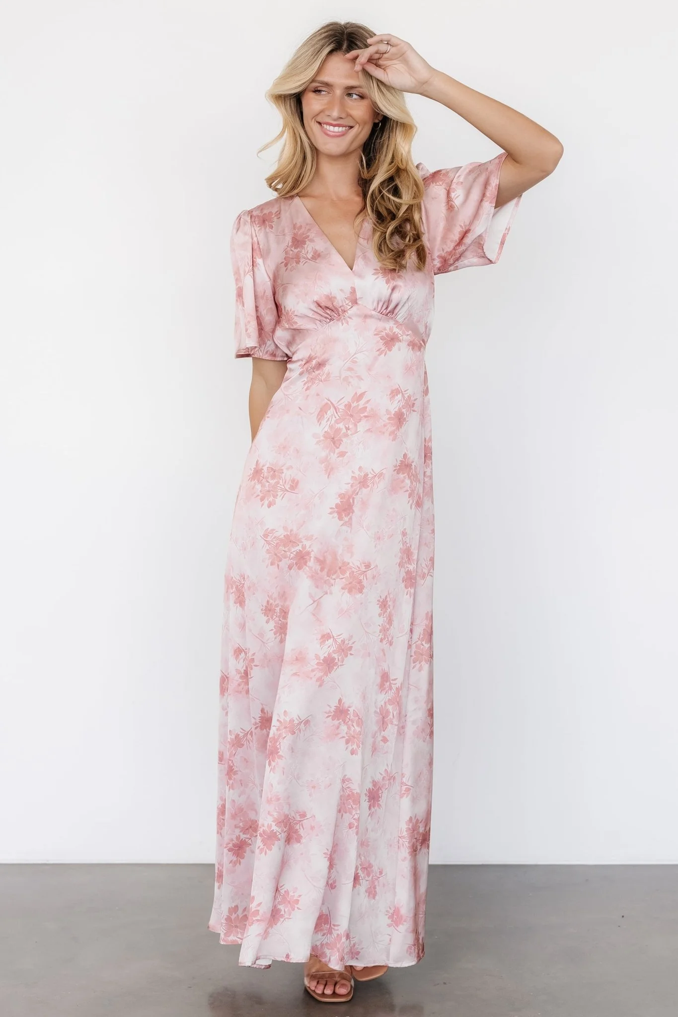 Carmen Maxi Dress | Blush Floral - Meetpaco