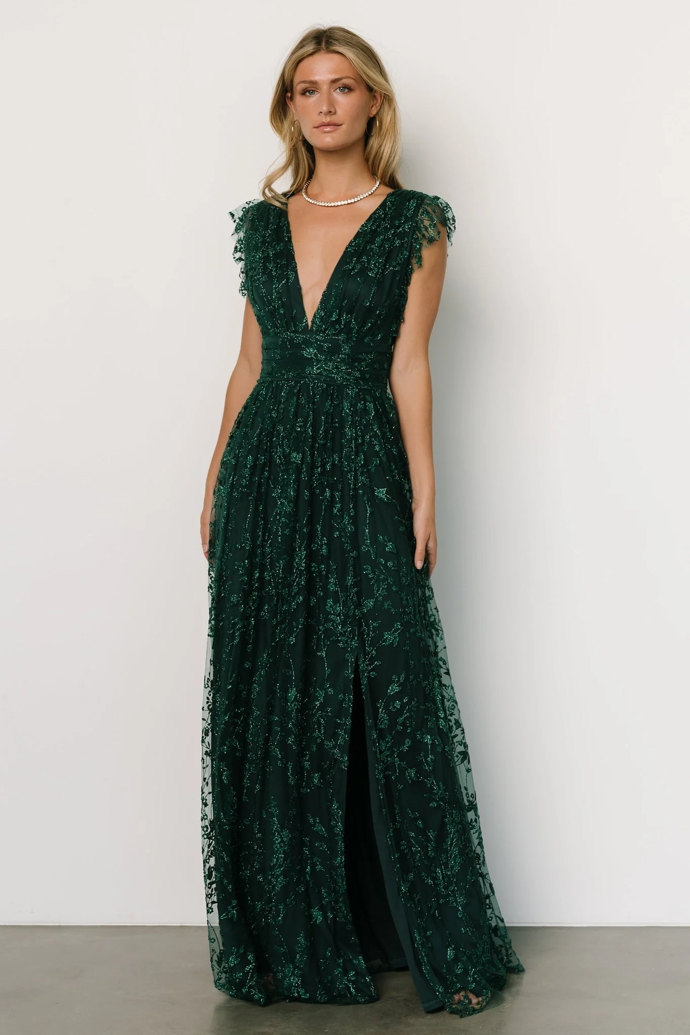 Arlene Shimmer Gown | Emerald - Meetpaco