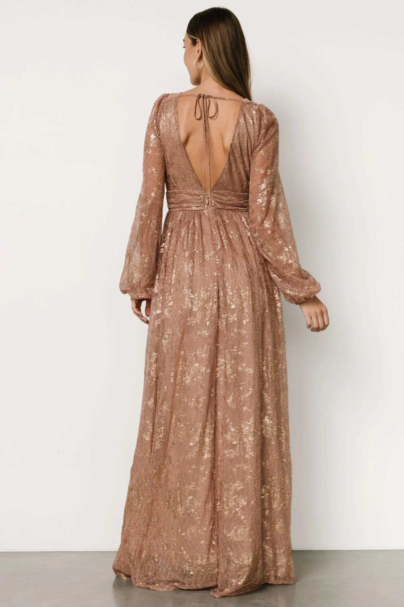 Charlene Maxi Dress | Rose Gold - Meetpaco