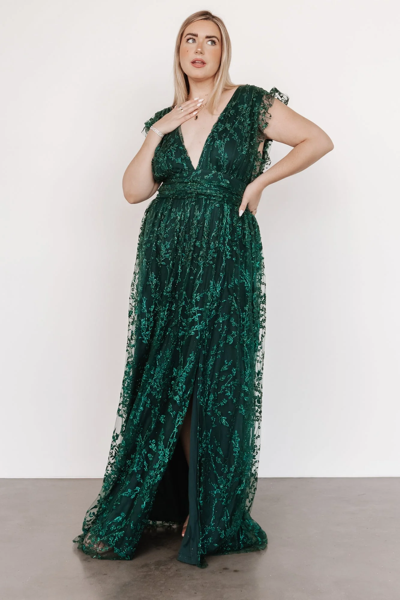 Arlene Shimmer Gown | Emerald - Meetpaco