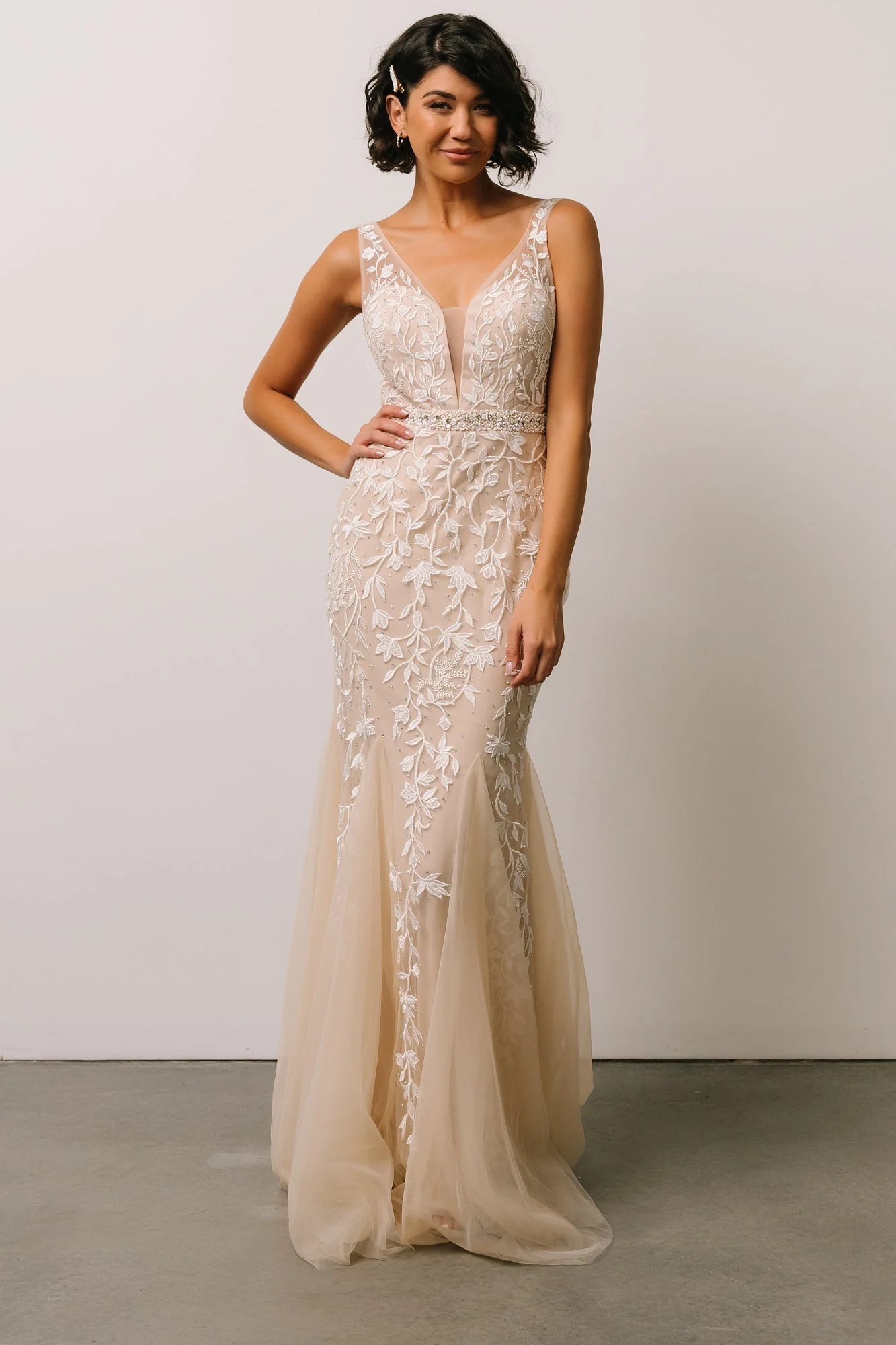 Fleurette Bridal Gown | Beige + Ivory - Meetpaco